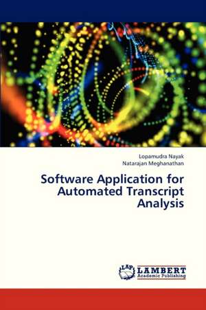 Software Application for Automated Transcript Analysis de Nayak Lopamudra