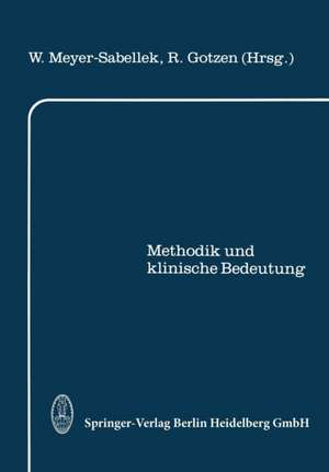 Indirekte 24-Stunden Blutdruckmessung: Methodik und klinische Bedeutung de W. Meyer-Sabellek