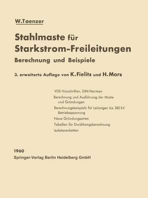 Stahlmaste für Starkstrom-Freileitungen: Berechnung und Beispiele de W. Taenzer