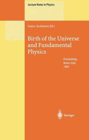 Birth of the Universe and Fundamental Physics: Proceedings of the International Workshop Held in Rome, Italy, 18–21 May 1994 de Franco Occhionero