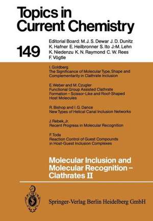 Molecular Inclusion and Molecular Recognition — Clathrates II de R. Bishop