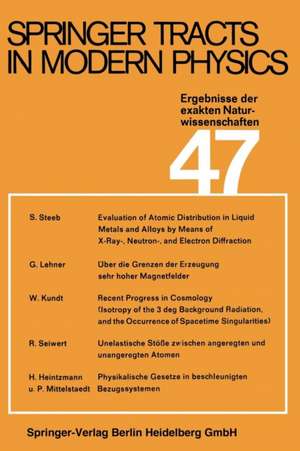 Springer Tracts in Modern Physics: Ergebnisse der exakten Naturwissenschaften de G. Höhler