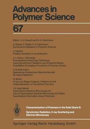 Characterization of Polymers in the Solid State II: Synchrotron Radiation, X-ray Scattering and Electron Microscopy de H. -H Kausch