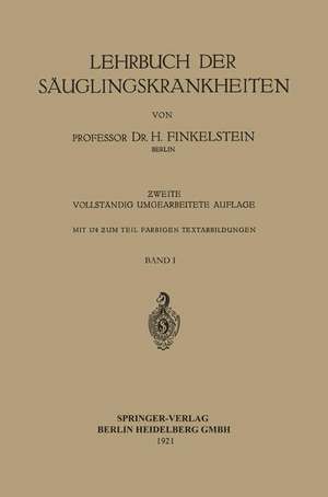 Lehrbuch der Säuglingskrankheiten de Heinrich Finkelstein