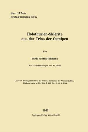 Holothurien-Sklerite aus der Trias der Ostalpen de Edith Tollmann