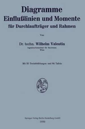 Diagramme Einflußlinien und Momente für Durchlaufträger und Rahmen de Wilhelm Valentin