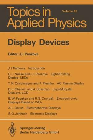 Display Devices de J.I. Pankove