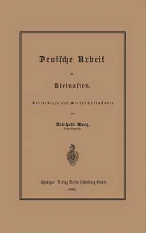 Deutsche Arbeit in Kleinasien: Reiseskizze und Wirthschaftsstudie de Reinhold Menz