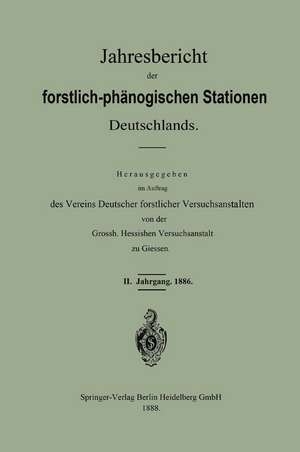 Jahresbericht der forstlich-phänologischen Stationen Deutschlands de Vereins deutscher forstlicher Versuchsanstalten