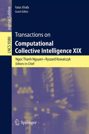 Transactions on Computational Collective Intelligence XIX de Ngoc Thanh Nguyen