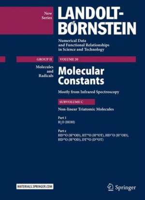 Molecular Constants Mostly from Infrared Spectroscopy: Non-linear Triatomic Molecules, Part 1: H2O (HOH), Part ε: HD16O (H16OD), HT16O (H16OT), HD17O (H17OD), HD18O (H18OD), DT16O (D16OT) de G. Guelachvili