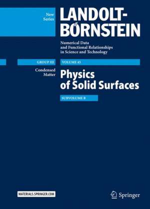 Physics of Solid Surfaces: Subvolume B de G. Chiarotti