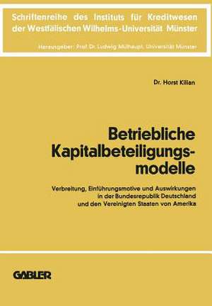 Betriebliche Kapitalbeteiligungsmodelle: Verbreitung, Einführungsmotive und Auswirkungen in der Bundesrepublik Deutschland und den Vereinigten Staaten von Amerika de Horst Kilian