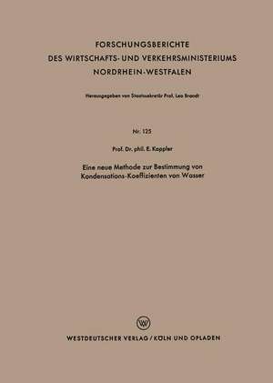 Eine neue Methode zur Bestimmung von Kondensations-Koeffizienten von Wasser de Eugen Kappler