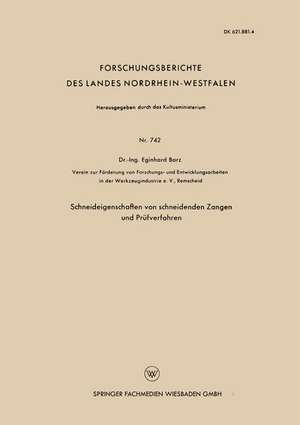 Schneideigenschaften von schneidenden Zangen und Prüfverfahren de Eginhard Barz