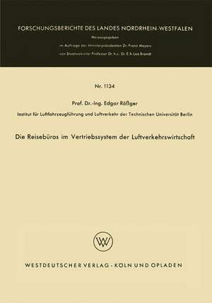 Die Reisebüros im Vertriebssystem der Luftverkehrswirtschaft de Edgar Rößger