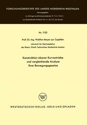 Konstruktion ebener Kurventriebe und vergleichende Analyse ihrer Bewegungsgesetze de Walther Meyer zur Capellen