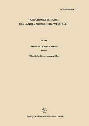 Öffentliche Finanzierungshilfen de Klaus von Wysocki