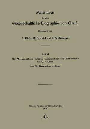 Die Wechselwirkung zwischen Zahlenrechnen und Zahlentheorie bei C. F. Gauß de Ph. Maennchen