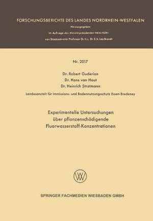 Experimentelle Untersuchungen über pflanzenschädigende Fluorwasserstoff-Konzentrationen de Robert Guderian