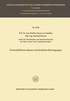 Kinematik kleiner ebener und räumlicher Schwingungen de Walther Meyer zur Capellen