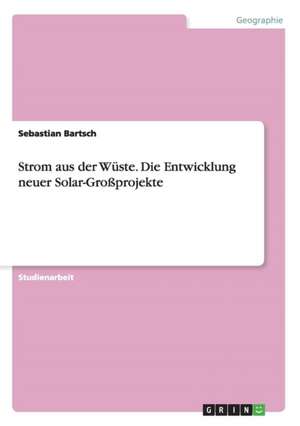 Strom aus der Wüste. Die Entwicklung neuer Solar-Großprojekte de Sebastian Bartsch