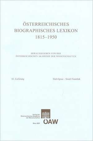 Osterreichisches Biographisches Lexikon 1815-1950, 61. Lieferung