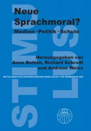 Neue Sprachmoral? de Anne Betten