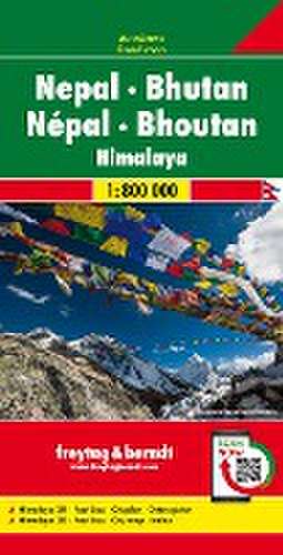 Nepal - Bhutan, Autokarte 1:800.000 LZ bis 2023 de Freytag-Berndt und Artaria KG