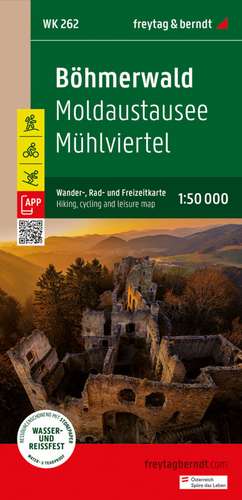 Böhmerwald, Wander-, Rad- und Freizeitkarte 1:50.000, freytag & berndt, WK 262 de Freytag & Berndt