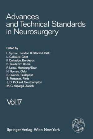 Advances and Technical Standards in Neurosurgery de L. Symon