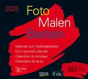 Foto-Malen-Basteln Bastelkalender quer schwarz 2025 de Verlag Korsch