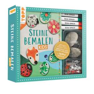 Kreativ-Set: Steine bemalen Kids mit Wackelaugen, Pompons, Anleitungsbuch & Material de Ludmila Blum