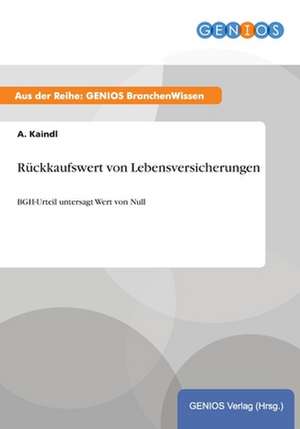 Rückkaufswert von Lebensversicherungen de A. Kaindl