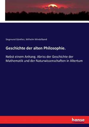 Geschichte der alten Philosophie. de Siegmund Günther