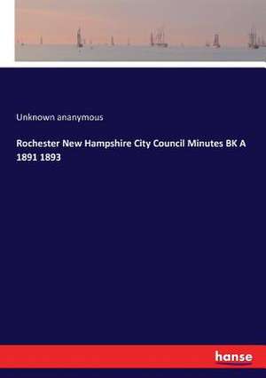 Rochester New Hampshire City Council Minutes BK A 1891 1893 de Unknown Ananymous