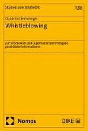 Whistleblowing de Claude Eric Bertschinger