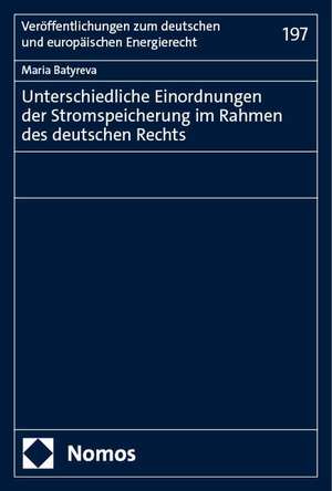 Unterschiedliche Einordnungen der Stromspeicherung im Rahmen des deutschen Rechts de Maria Batyreva