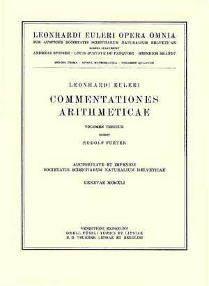 Commentationes arithmeticae: 1st part de Leonhard Euler