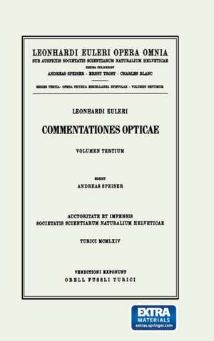 Commentationes opticae 3rd part de Leonhard Euler