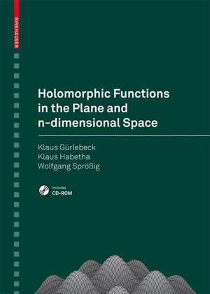 Holomorphic Functions in the Plane and n-dimensional Space de Klaus Gürlebeck