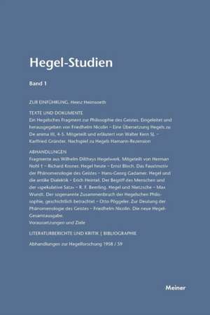 Hegel-Studien. Band 1 (1961) de Friedhelm Nicolin