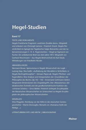 Hegel-Studien Band 17 (1982): Thomas Von Aquin Und Die Scholastik de Friedhelm Nicolin