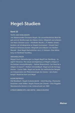 Hegel-Studien Band 22 (1987): Thomas Von Aquin Und Die Scholastik de Friedhelm Nicolin