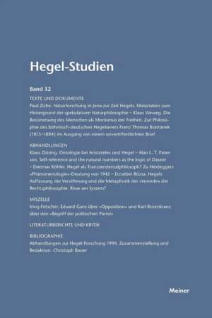 Hegel-Studien Band 32 (1997) de Friedhelm Nicolin