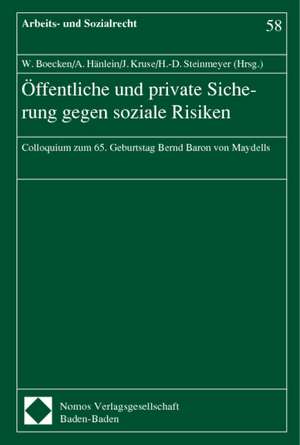 Öffentliche und private Sicherung gegen soziale Risiken de Winfried Boecken