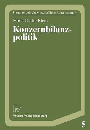 Konzernbilanzpolitik de Hans-Dieter Klein