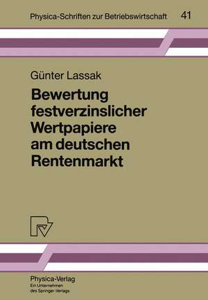 Bewertung festverzinslicher Wertpapiere am deutschen Rentenmarkt de Günter Lassak