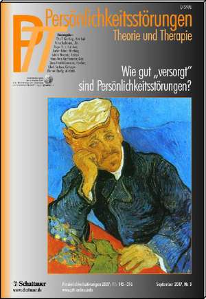 Persönlichkeitsstörungen PTT / Wie gut "versorgt" sind Persönlichkeitsstörungen? de Otto F. Kernberg