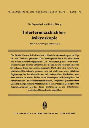 Interferenzschichten-Mikroskopie de Werner Pepperhoff